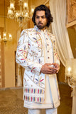 Royal Blossom Indo-Western in Ivory White