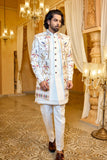 Royal Blossom Indo-Western in Ivory White