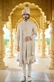 Ivory Jardozi Embroidered Groom Sherwani