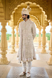 Ivory Jardozi Embroidered Groom Sherwani