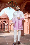 Ombre Pink Embroidered Indo-Western for Men