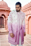 Ombre Pink Embroidered Indo-Western for Men