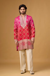 Royal Rani Pink Brocade Embroidered Kurta Set for Men | Mahavir NX