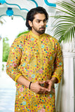 Yellow Floral Multicolour Kurta Set
