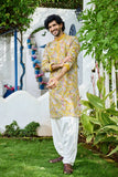 Yellow Paisley Embroidered Kurta