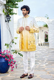 Yellow Ombre Indo-Western with Floral Hand Work