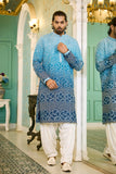 Blue Ombre Embroidered Kurta Pajama