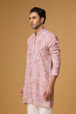 Blush Rose Floral Brocade Kurta Set