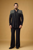 Midnight Noir Crystal Embellished Indo-Western Ensemble