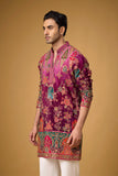 Regal Magenta Heritage Embroidered Kurta Set