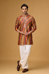 Rustic Copper Striped Heritage Kurta Set for Men | Mahavir NX