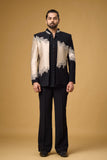Midnight Noir Champagne Cascade Embellished Indo-Western Ensemble
