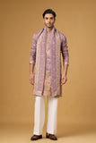 Mauve Regal Floral Embroidered Kurta with Stole