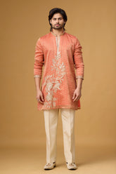 Coral Vine Embroidered Kurta Set for Men | Mahavir NX