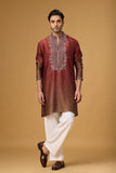Regal Burgundy Heritage Embroidered Kurta Set