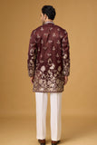 Royal Burgundy Gardenia Embroidered Kurta Set