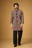 Black Regal Tapestry Embroidered Kurta Set