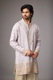 Pastel Rose Zari Motif Kurta Set