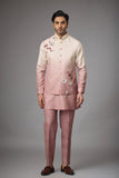 Blush Pearl Floral Embroidered Jacket Kurta Set