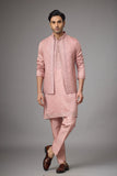 Rose Blush Embroidered Jacket Kurta Set