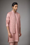 Rose Blush Embroidered Jacket Kurta Set