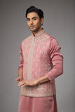 Rosewood Blush Embroidered Kurta Jacket Set
