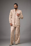 Taupe Regal Embroidered Indo-Western Set