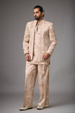 Taupe Regal Embroidered Indo-Western Set