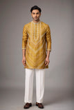 Mustard Gold Heritage Embroidered Kurta with Stole