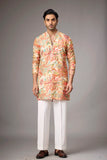 Peach Garden Floral Printed Kurta Set