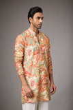 Peach Garden Floral Printed Kurta Set