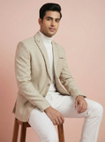 Beige Designer Blazer for Men