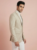 Beige Designer Blazer for Men