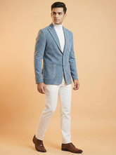 Light Blue Designer Blazer for Men