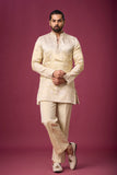 Champagne Ivory Heritage Floral Kurta Set