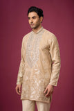 Champagne Beige Mirrorwork Heritage Kurta Set