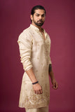 Ivory Regal Ornate Embroidered Kurta Set