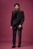 Midnight Noir Wave Embroidered Indo-Western Set