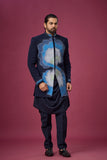 Midnight Sapphire Peacock Embellished Indo-Western Ensemble
