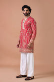 Shahi Gold Threadwork V-Neck Festive Kurta