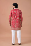 Shahi Gold Threadwork V-Neck Festive Kurta