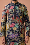 Elite Festive Floral Kurta with Tailored Straight Pants
