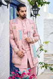 Blush Pink Embroidered Indo-Western for Men