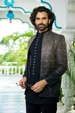 Festive indo-western - Black Indo-Western with Metallic Embroidered Jacket