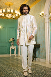 Festive indo-western kurta - Cream Floreal Open Indo-Western