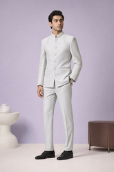 Imperial Ice Grey Jodhpuri Suit