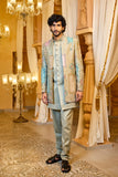 Indo-western for men - Sage Royale Patchwork Indo-Western
