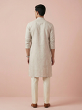 Kurta Collection – Men’s Natural Off-White Pure Linen Kurta
