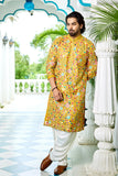 Kurta Collection – Yellow Floral Multicolour Kurta Set