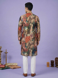 Kurta for Men – Mens Multi-Color Abstract Printed Kurta